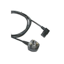 UK Plug to R/A IEC 2M 5A Black