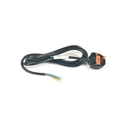 UK Plug to Free End 2m Black 5A Rated