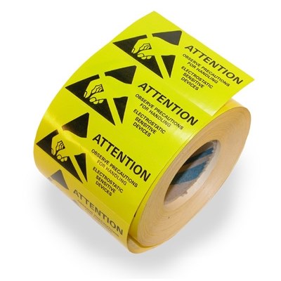 ESD Warning Labels 12.5x12.5mm 1000 labels per reel