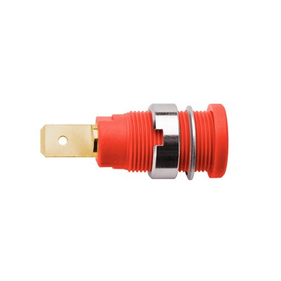 4mm safety socket Au contacts RedSEB 6452 Au/Red