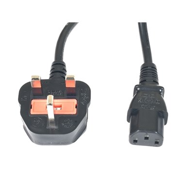 UK Plug 5A to IEC C13 2M Black