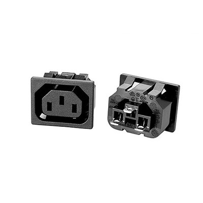C13 IEC Snap Fit Outlet 6.3mm Faston R-302SN(07)