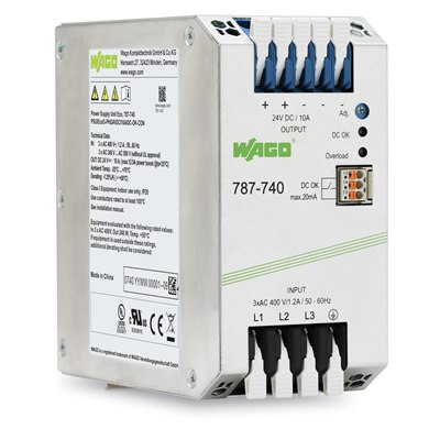 WAGO SMPSU; Eco; 3-Phase; 24VDC Output; 10A