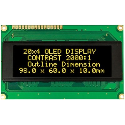 OLED Display 16 x 2 large character Yellow on black background