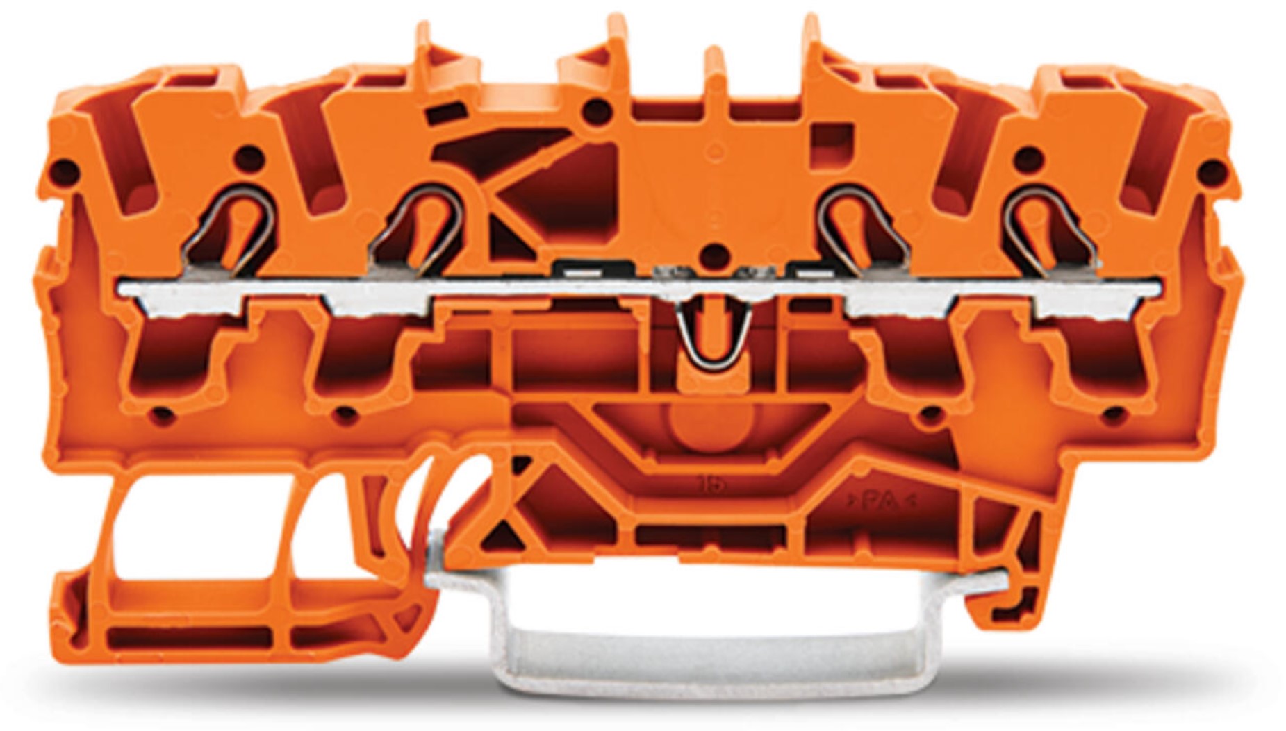 WAGO 2002-1402; 4-conductor through terminal block; 2.5 mm²; Orange
