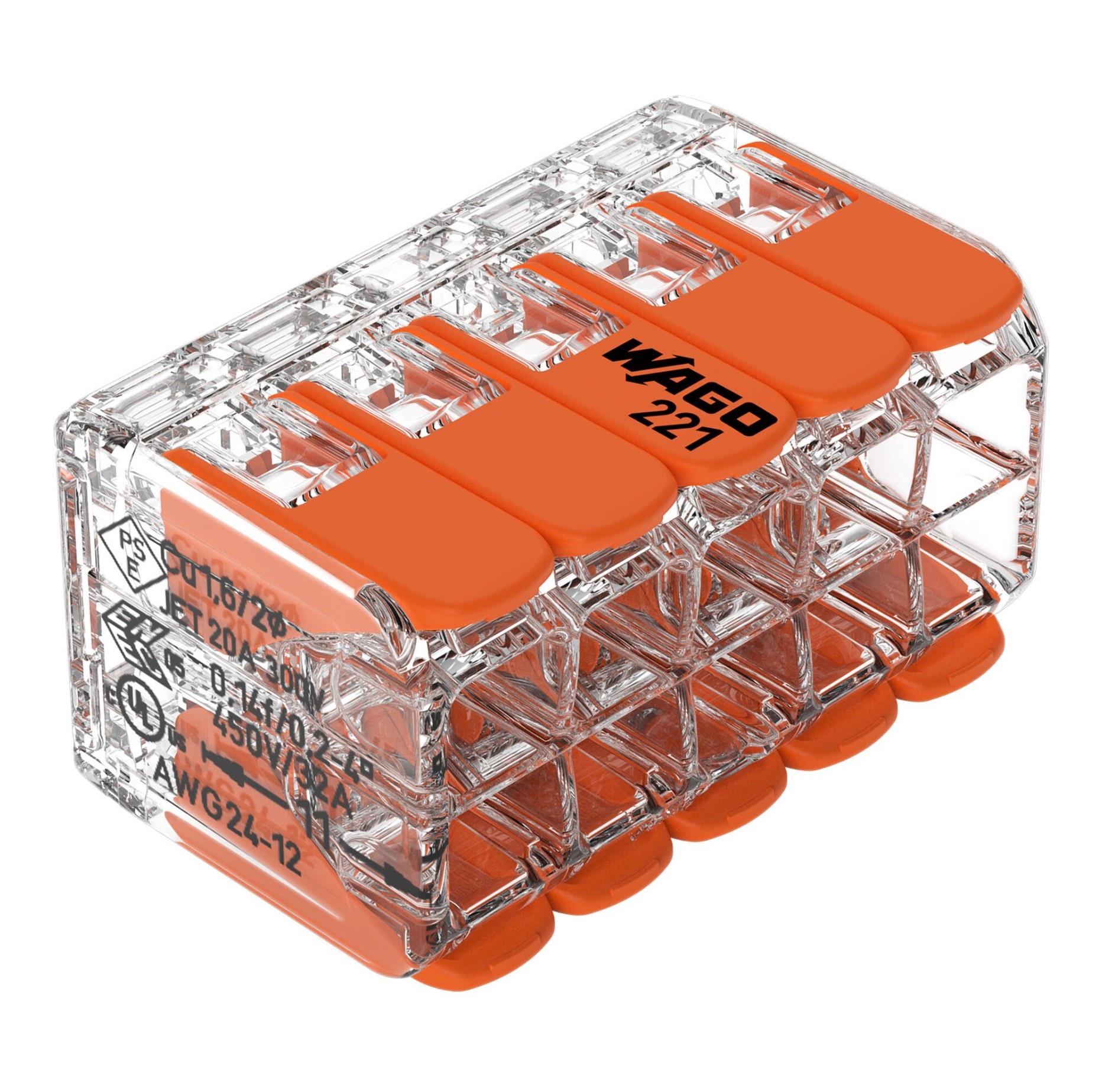 WAGO 221-420; 10 way; 32A; Splicing connector with levers