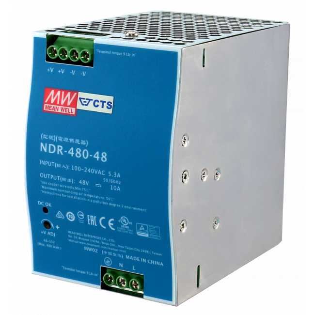 Mean Well NDR-480-48 48vdc 10A Power Supply
