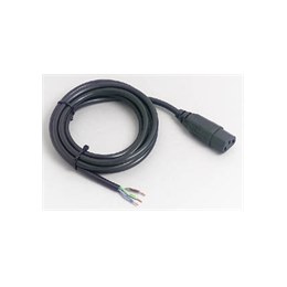 C13 IEC Socket to 2M Free End Black 6A