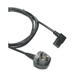 Moulded 13A plug to R/Angle IEC socket
