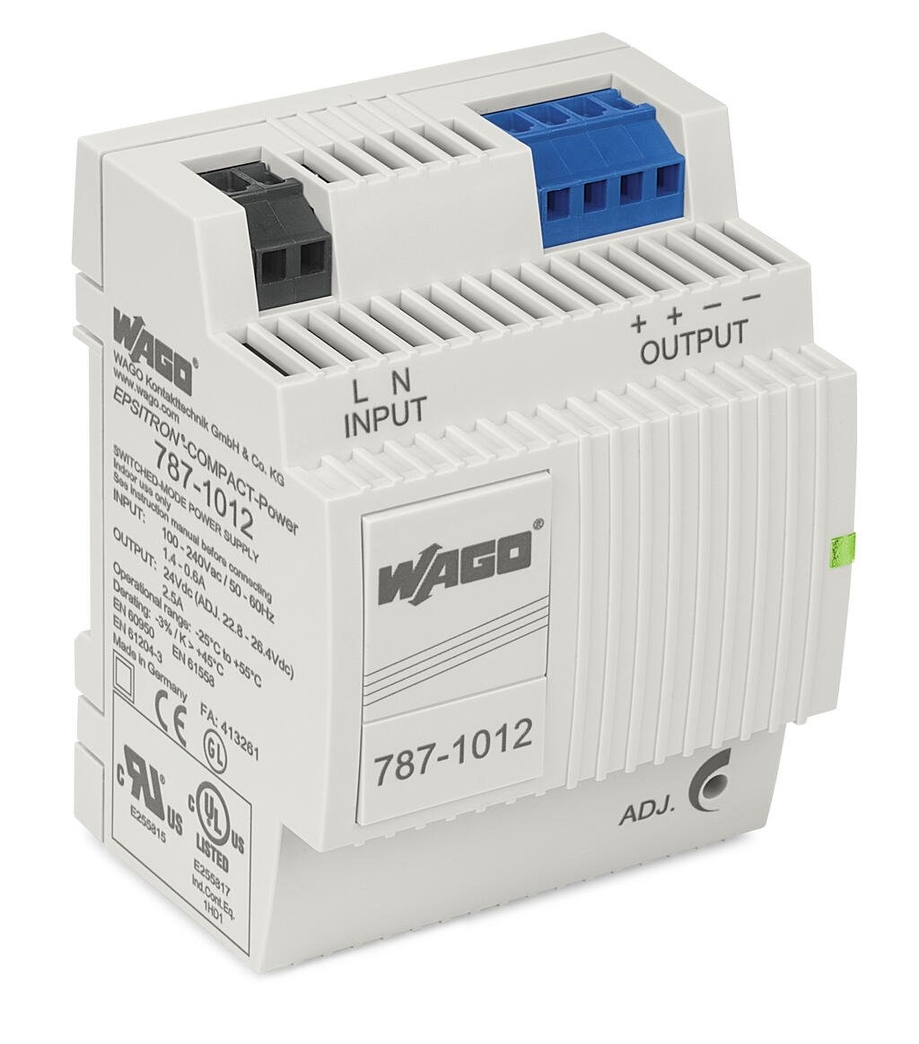 WAGO SMPSU; Compact; 24VDC Output; 2.5A Output