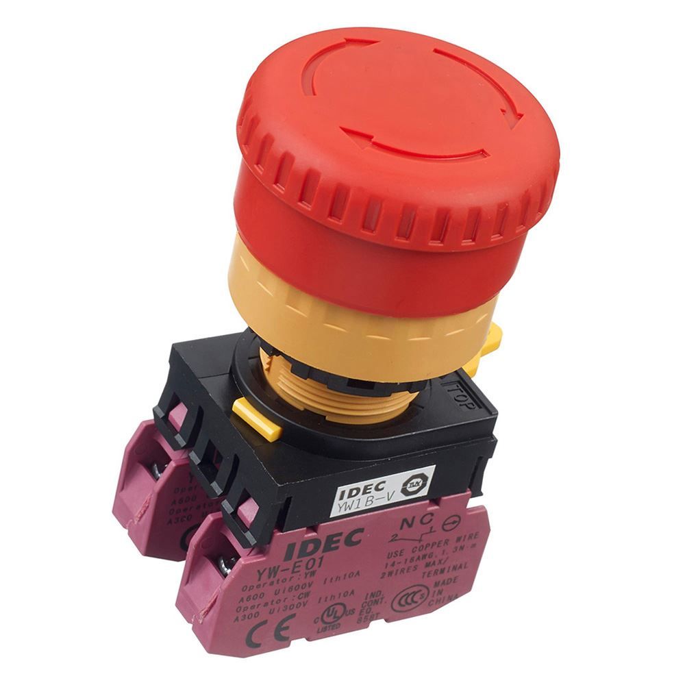 IDEC YW 22mm Emergency Stop Switch, SPST-NC