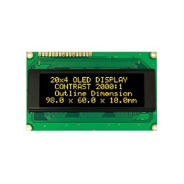 Winstar 20x4 OLED Display Yellow/Black