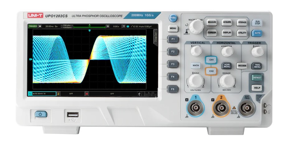 UPO1202CS Digital Storage 2 Channel Analog Oscilloscope 200MHz Uni-T