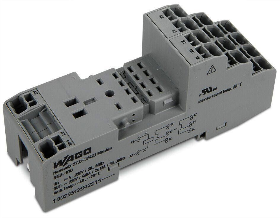 WAGO 858-100 Relay Socket; 4 changeover contacts