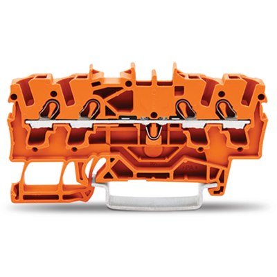 WAGO 2002-1402; 4-conductor through terminal block; 2.5 mm²; Orange