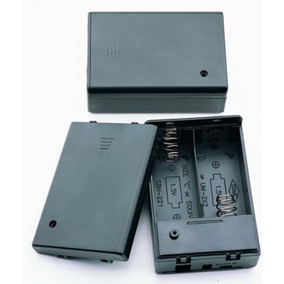 2 x C Box with switch and leads SBH-221AS