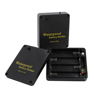 PBH-341-IP65-AS 4 x AA Switched Battery Box With Leads IP65