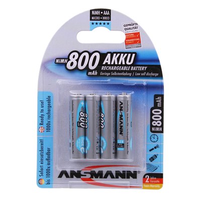 AAA 800mA NiMH Rechargeable battery Pack of 4