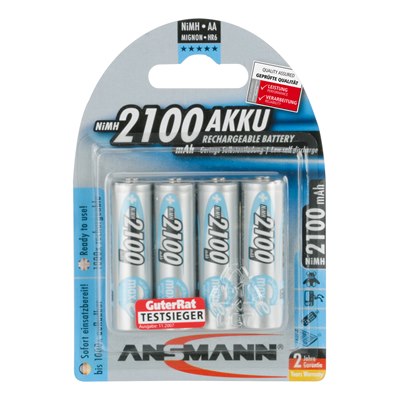 AA 2100mAh Rechargeable Battery Pack of 4