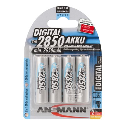 AA 2850mAh Rechargeable Battery Pack of 4