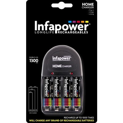 Infapower Homecharger & 4xAA 1300mAh batteriesC001