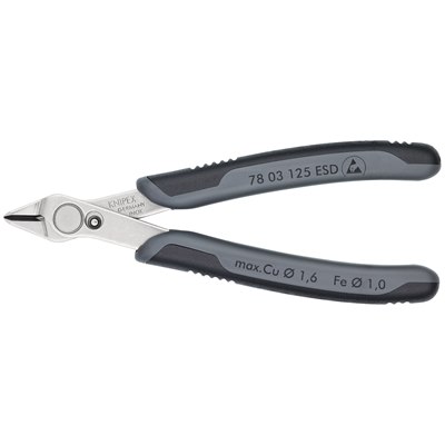 Knipex 78 03 125 ESD Electronic Super Knips® ESD with multi-component handles polished 125 mm cutting edges without bevel