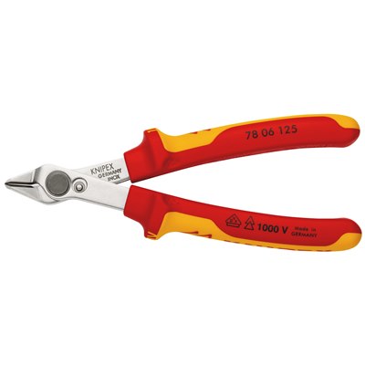 Electronic Super Knips® VDE insulated with multi-component grips, VDE-tested polished 125 mm cutting edges without bevel 78 06 125