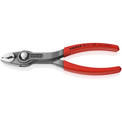 KNIPEX TwinGrip® front and side gripping pliers with non-slip plastic coating grey atramentized polished 150 mm 82 01 150