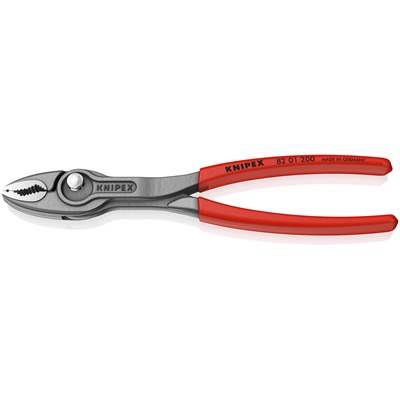 KNIPEX TwinGrip® front and side gripping pliers with non-slip plastic coating grey atramentized polished 200 mm 82 01 200