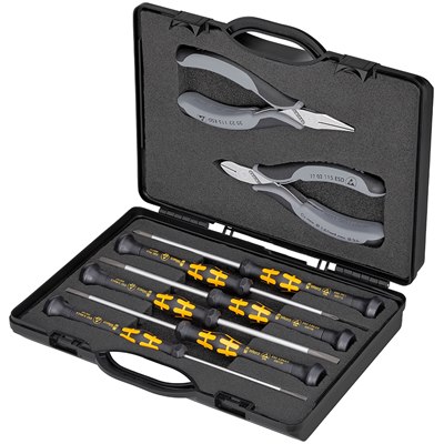 Knipex 00 20 18 ESD Case for Electronics Pliers with tools for work on electronic components 5 parts 200mm