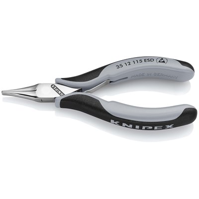 Knipex 35 12 115 ESD Electronics Pliers with box joint with multi-component handles mirror polished flat jaws 115mm