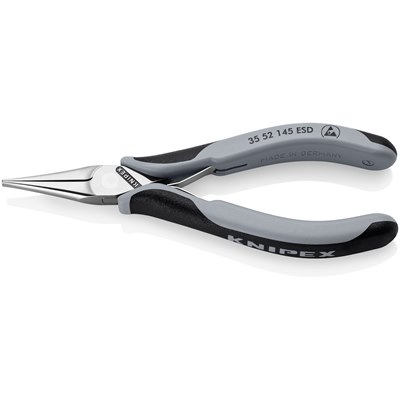 Knipex 35 52 145 ESD Electronics Pliers ESD with box joint with multi-component handles mirror polished flat and pointed jaws 145 mm