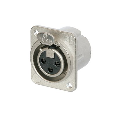NC3FC-LX-M3 3 Pole Female Receptacle Silver Contact Nickel Housing