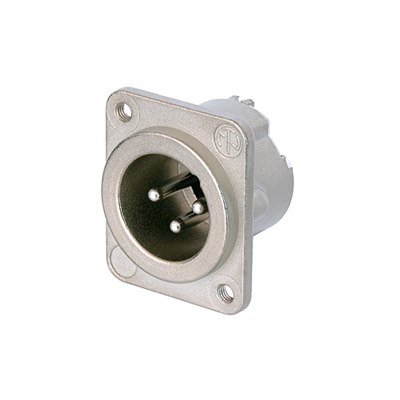 NC3MD-LX-M3 3 Pole Receptacle Nickel Housing Silver Contact M3 Mounting Hole