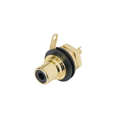 NYS367-0 Phono Jack Gold Plated Contacts Black Coded Ring
