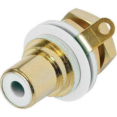 NYS367-9 Phono Jack Gold Plated Contacts White Colour Coded Ring