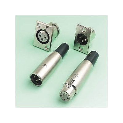 3 pole latching XLR cable plug.