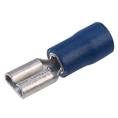 Female spade receptacle - Blue 6.3mm x 0.8mm (Pk x 100)