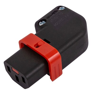 C13 IEC Locking Right/Left Angled Rewireable Outlet