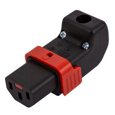 IEC Lock & C13 Down/Up Angled Rewireable Connector