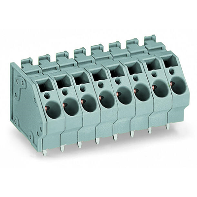 WAGO 745-302 in Grey 2-Way PCB Spring Terminal Block 7.5mm 32A