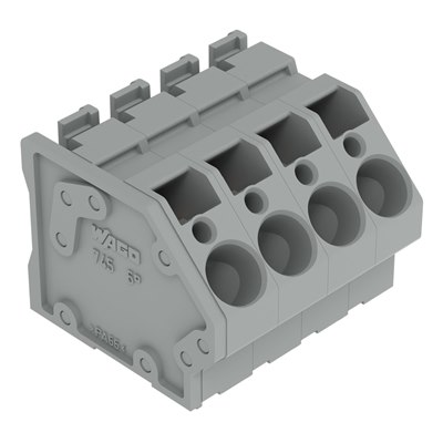 Wago 4 Way Grey PCB Terminal Block, Cage Clamp, P7.5mm 41A