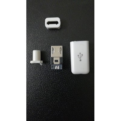 USB B Micro Plug White