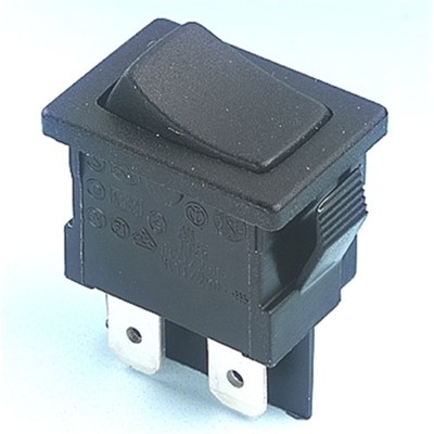 Miniature rocker switch SPDT black - momentary  A11B211000