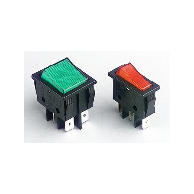SPST Red illuminated rockerswitch B116C1G000