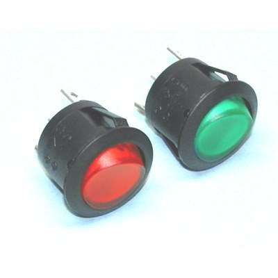 12V rocker switch illuminated Red ABRR011