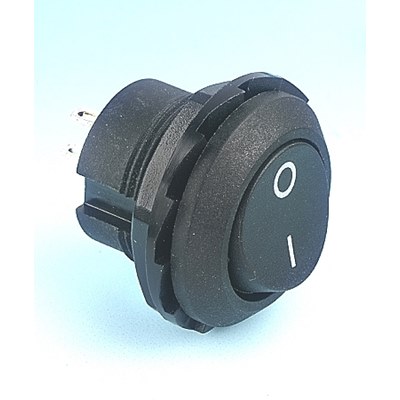 SPST circular rockerswitch- black I/O