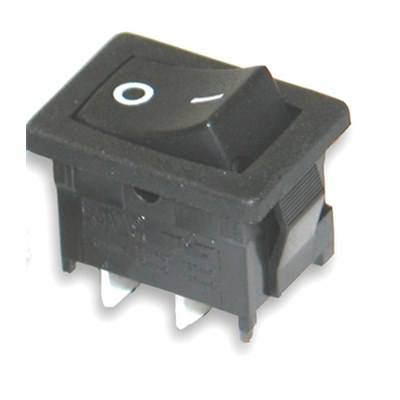 Black SPST Rocker switch O/- | JPR Electronics Ltd