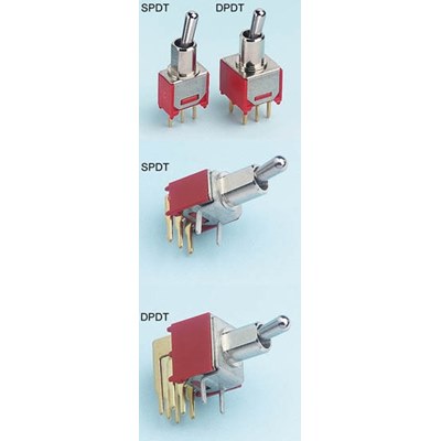 DPDT R/Angle PCB toggle on-off-on