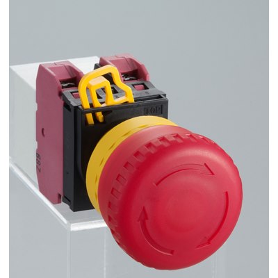 IDEC YW 22mm illuminated Emergency Stop Switch, SPST-NC, 24V